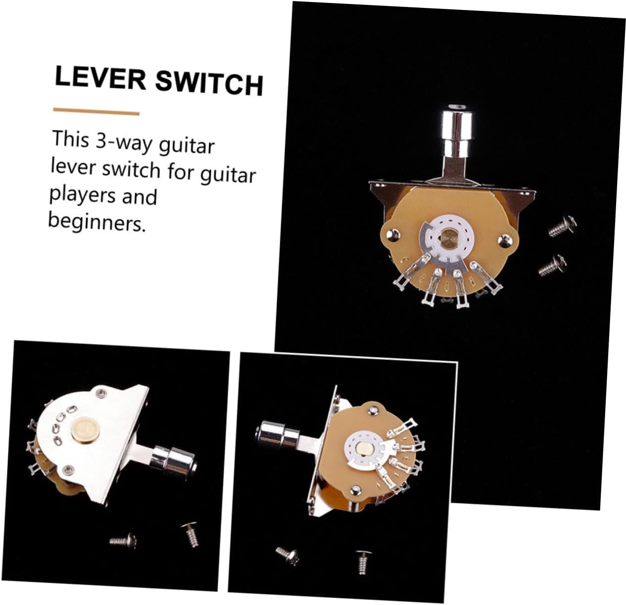 Totority 3 Way Pickup Lever 1 Set Switch Cap Guitar Accessories Alloy Three Way Pickup Lever image number 4