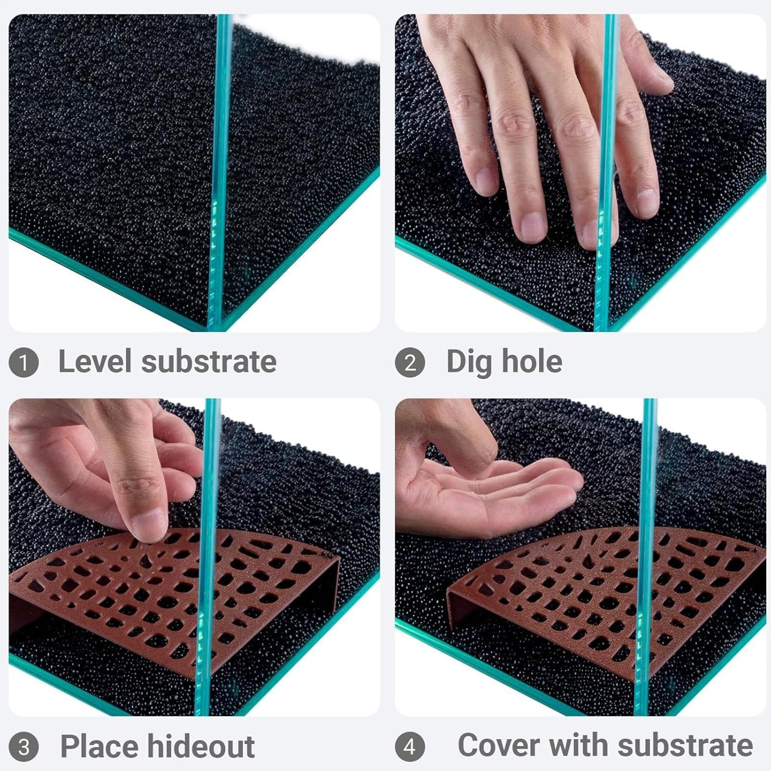 Shrimp Cave Aquarium - 2-Piece Fish Breeding Cave Shrimp Tunnel for Tank,180 Degree Viewing Stealth Habitat for Beginners Aquatic Pet Enthusiasts Freshwater Underwater Dwarf Cherry image number 1