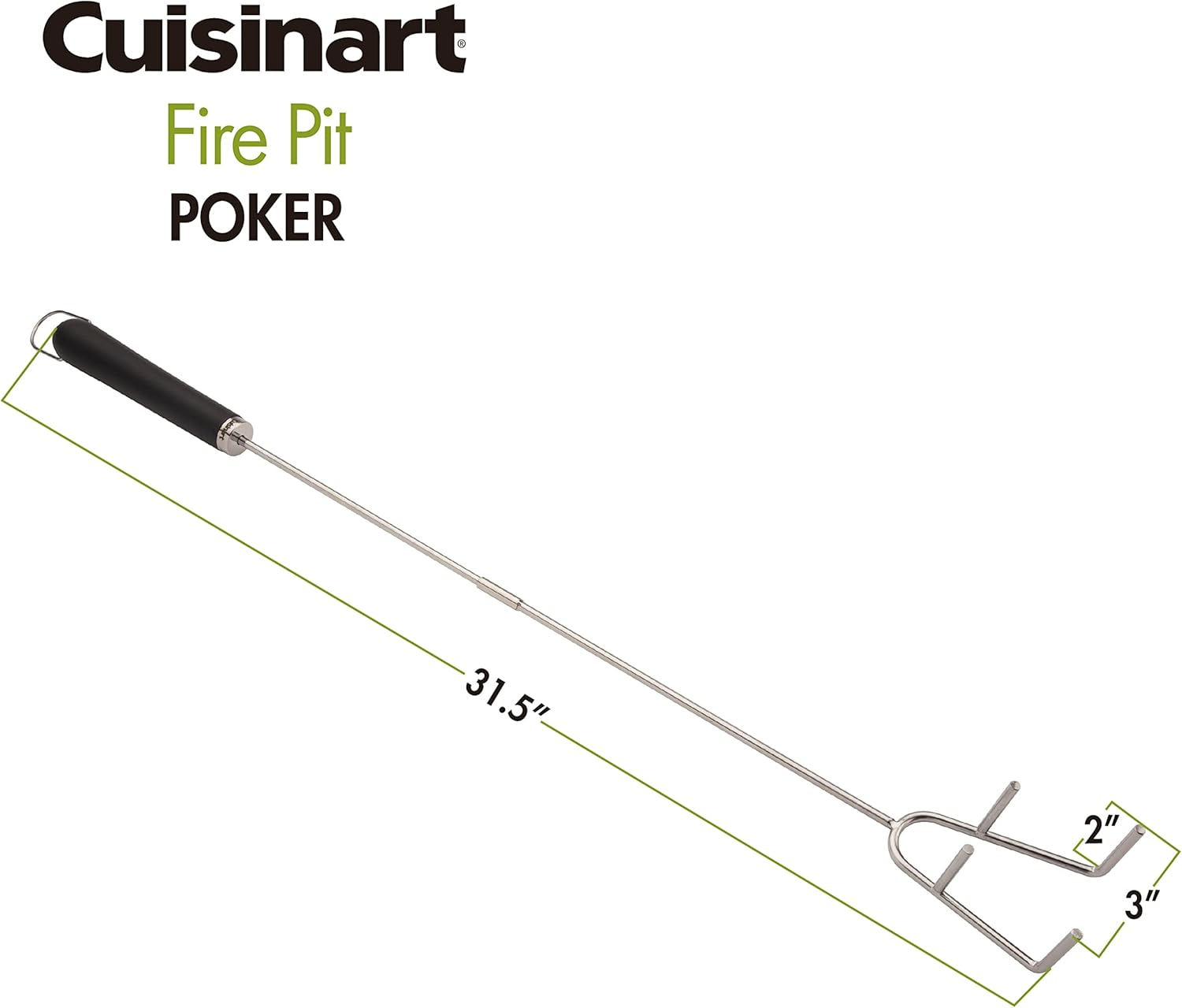 Cuisinart CHA-860 Fire Pit Poker, Steel, Plastic image number 1