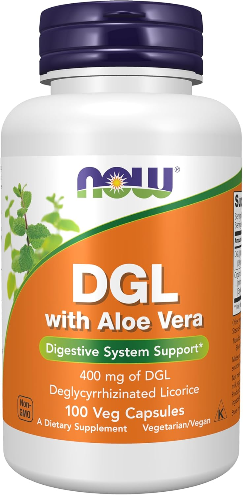 NOW Supplements, DGL with Aloe Vera (Deglycyrrhizinated Licorice), 100 Veg Capsules image number 2