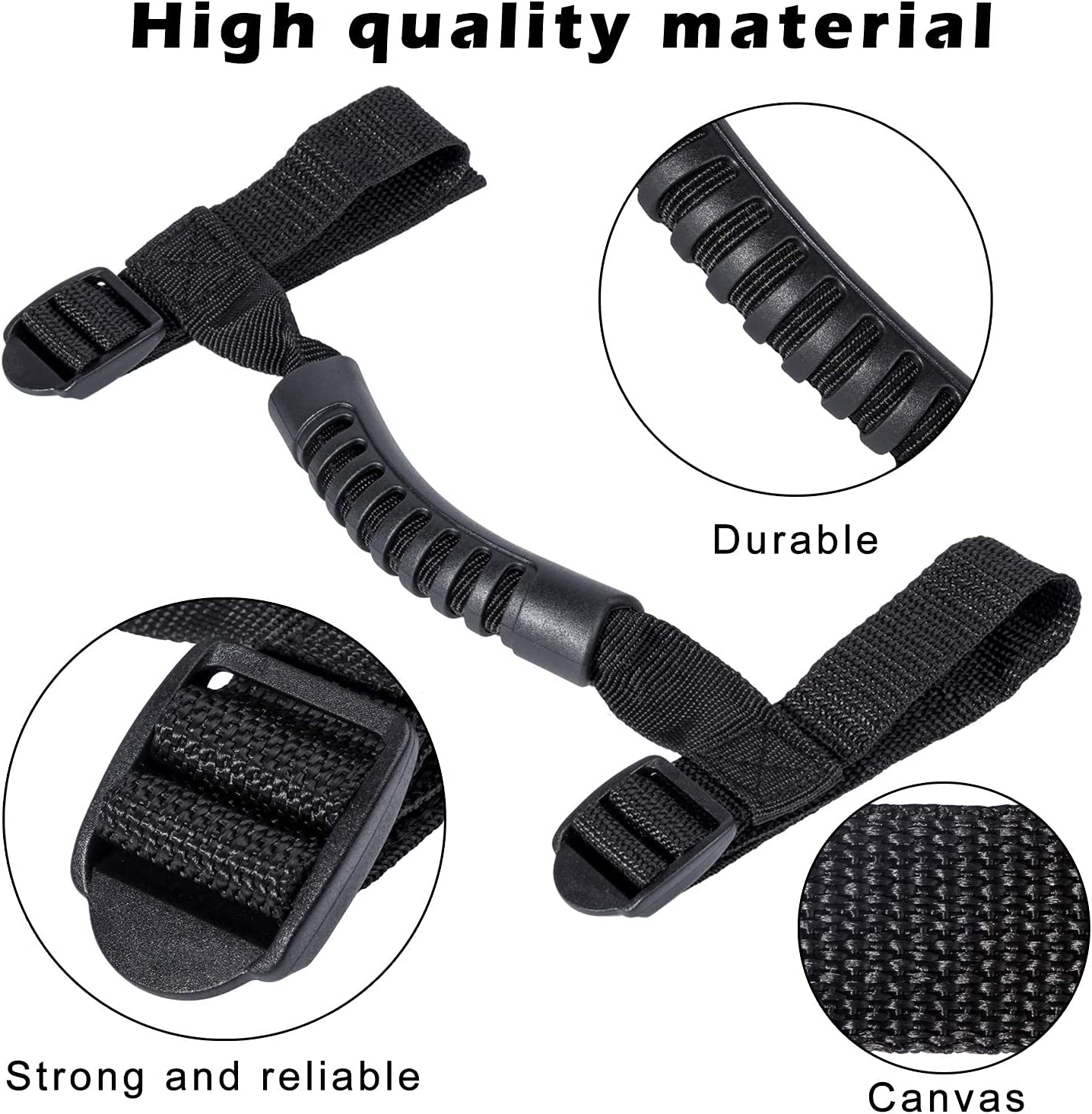 Danti 4 X Grab Handles Grip Handle for Jeep Wrangler YJ TJ JK JKU Sports Sahara Freedom Rubicon X & Unlimited X 2/4 Door Roll Bar 1995-2016 (Black) image number 2