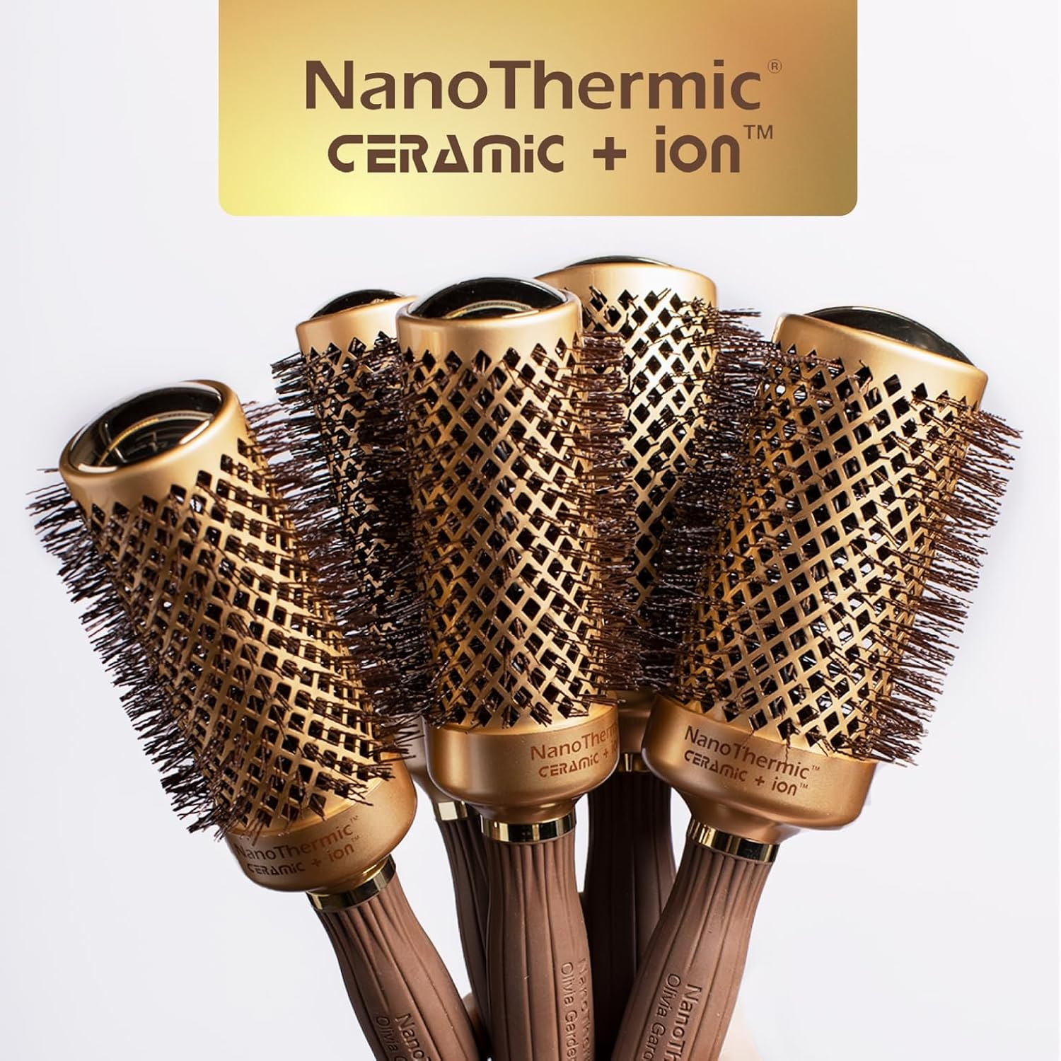 Olivia Garden Nanothermic Ceramic + Ion round Thermal Hair Brush image number 5