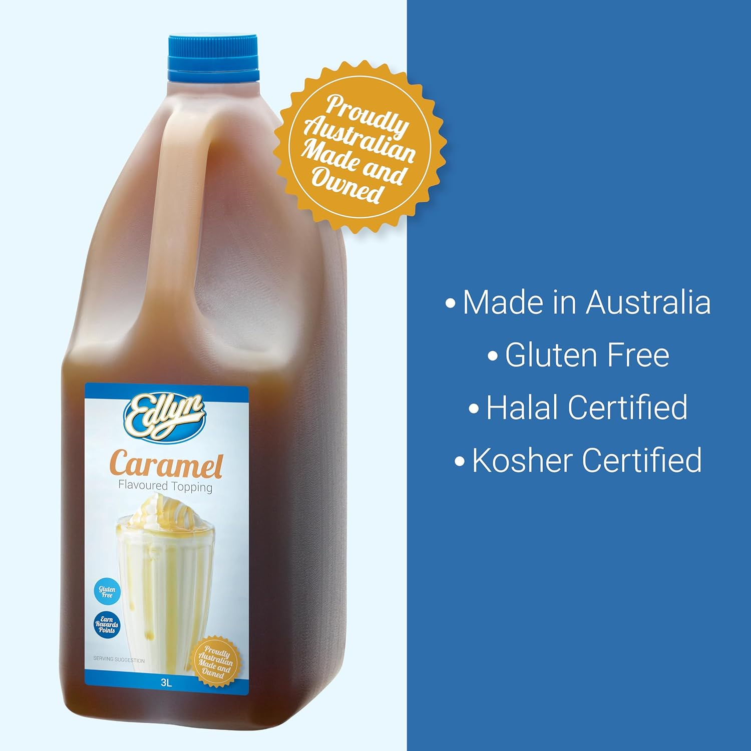 Edlyn Caramel Flavoured Topping 3 Liter, Brown image number 1
