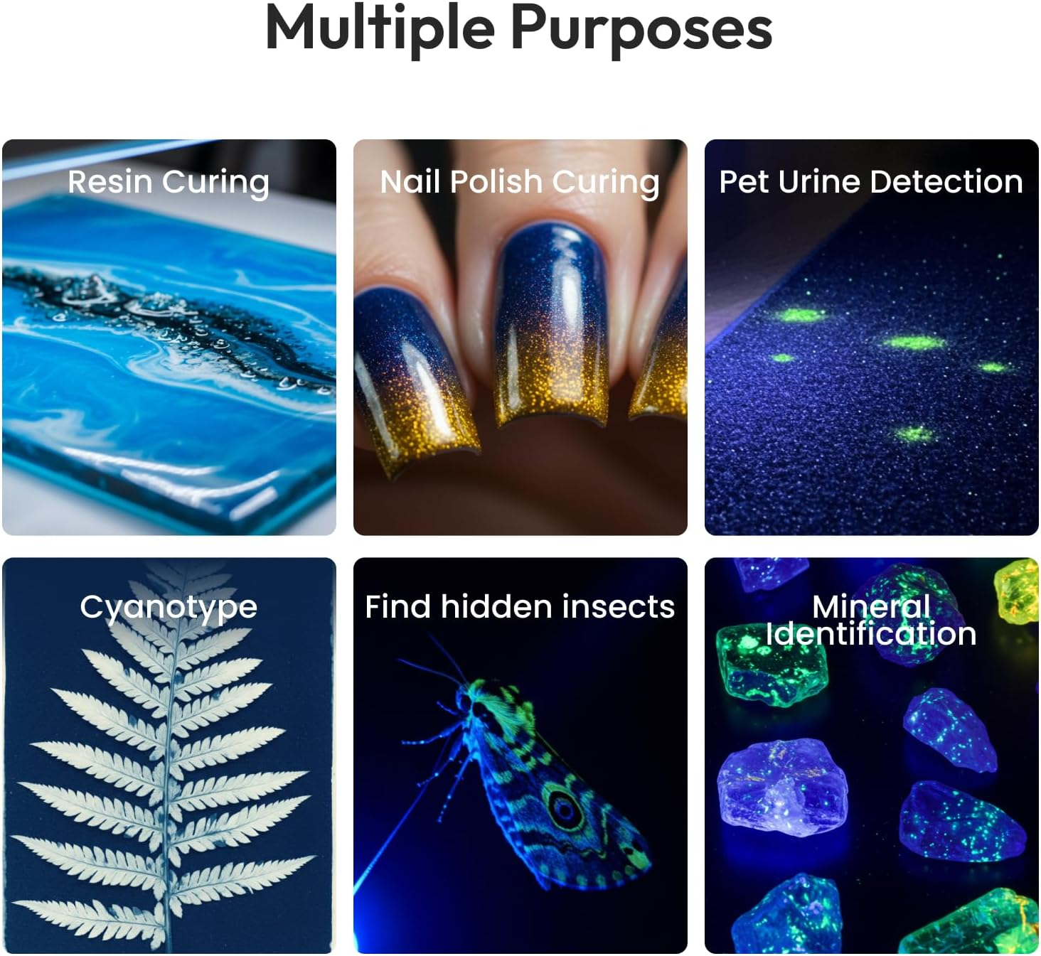 Resiners UV Light for Resin Curing, UV Resin Light, Wireless & Rechargeable UV Lamp, 3-In-1 Uses, Foldable Blacklight Ultraviolet LED, Craft Supplies Tools for Resin Molds, Jewelry Making, Mint Green image number 3