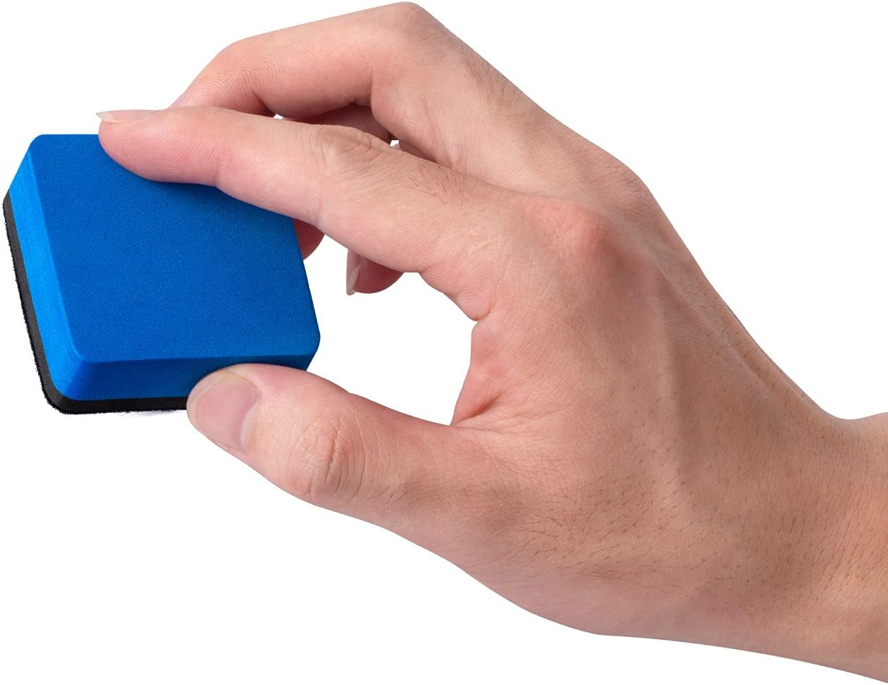 Dry Erase Erasers, Eeoyu 40 Pack Magnetic Whiteboard Dry Erasers Chalkboard Cleaner Wiper for Kids and Classroom Teacher Supplies Home and Office, Blue image number 1