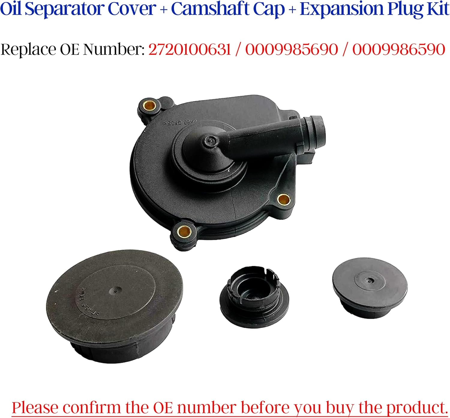 Oil Separator Cover + Camshaft Cap + Expansion Plug Kit for Mercedes ML350 C230 C300 E350 C350 SLK300 ML450 image number 3