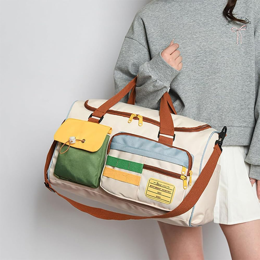 Betterlifew Waterproof Sports Travel Bag, Off-White, Women'S Luggage Bag, Large Capacity Fitness Backpack, Durable and Stylish, Short-Distance Business Travel Companion, Unisex Style image number 1