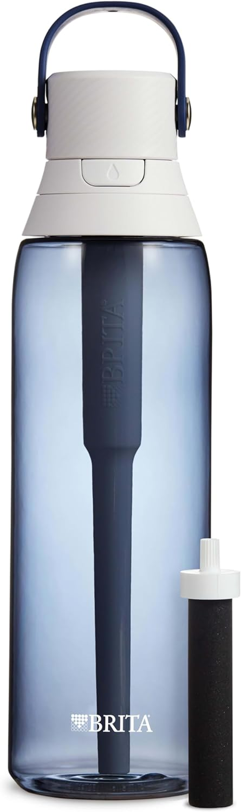 Brita Hard-Sided Plastic Premium Filtering Water Bottle, Bpa-Free, Reusable, Replaces 300 Plastic Water Bottles, Filter Lasts 2 Months or 40 Gallons, Includes 1 Filter, Sea Glass - 26 Oz.