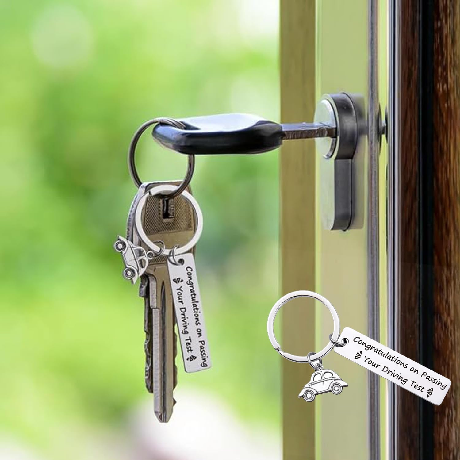 Stainless Steel Keychain, New Driver Gifts, Congratulations on Passing Driving Test Keychain for Teen Girls and Boys image number 5