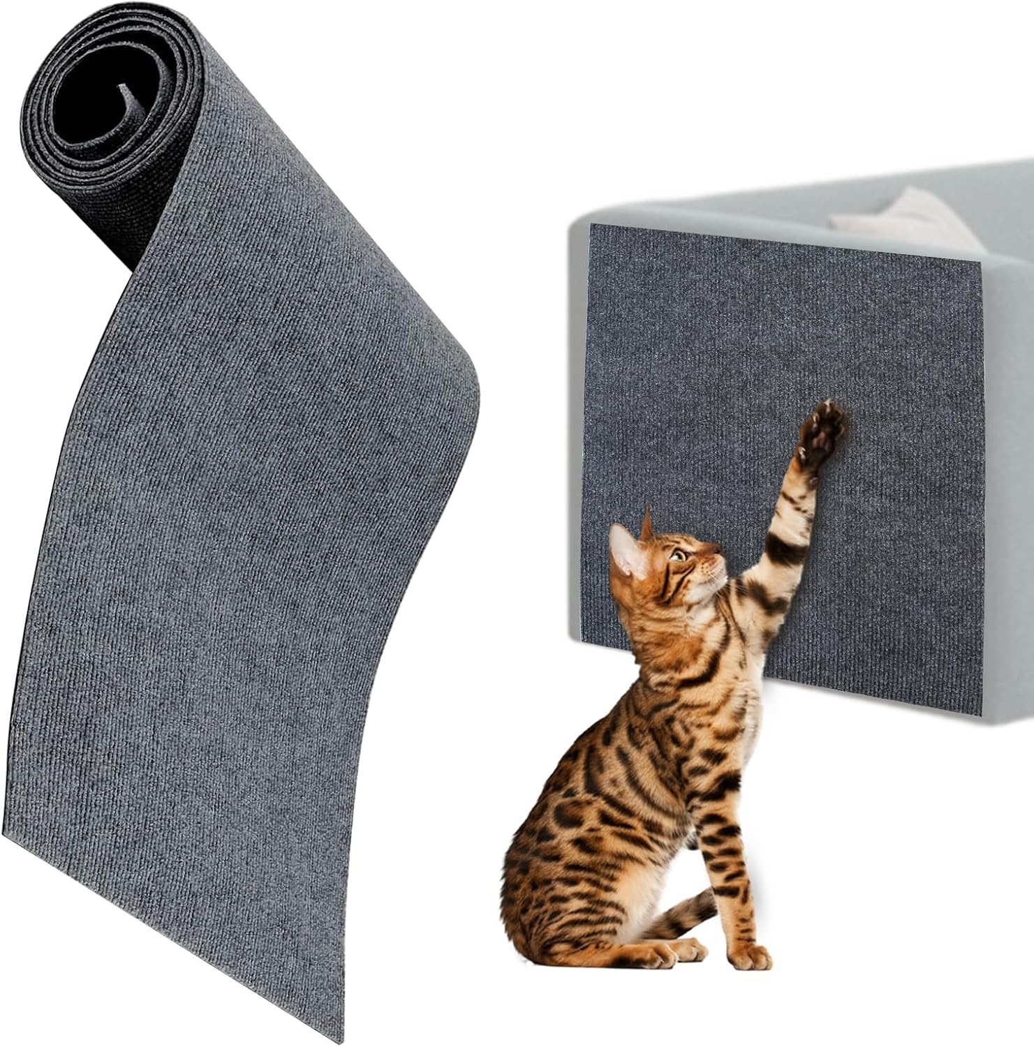 Cat Scratching Mat, Self-Adhesive Cat Scratching Mat, Cat Scratching Board, Cat Scratching Wall, Cut to Size, Self-Adhesive Carpet, Cat Cushion Insert for Carpet Protection, Sofa, Furniture Protection image number 5