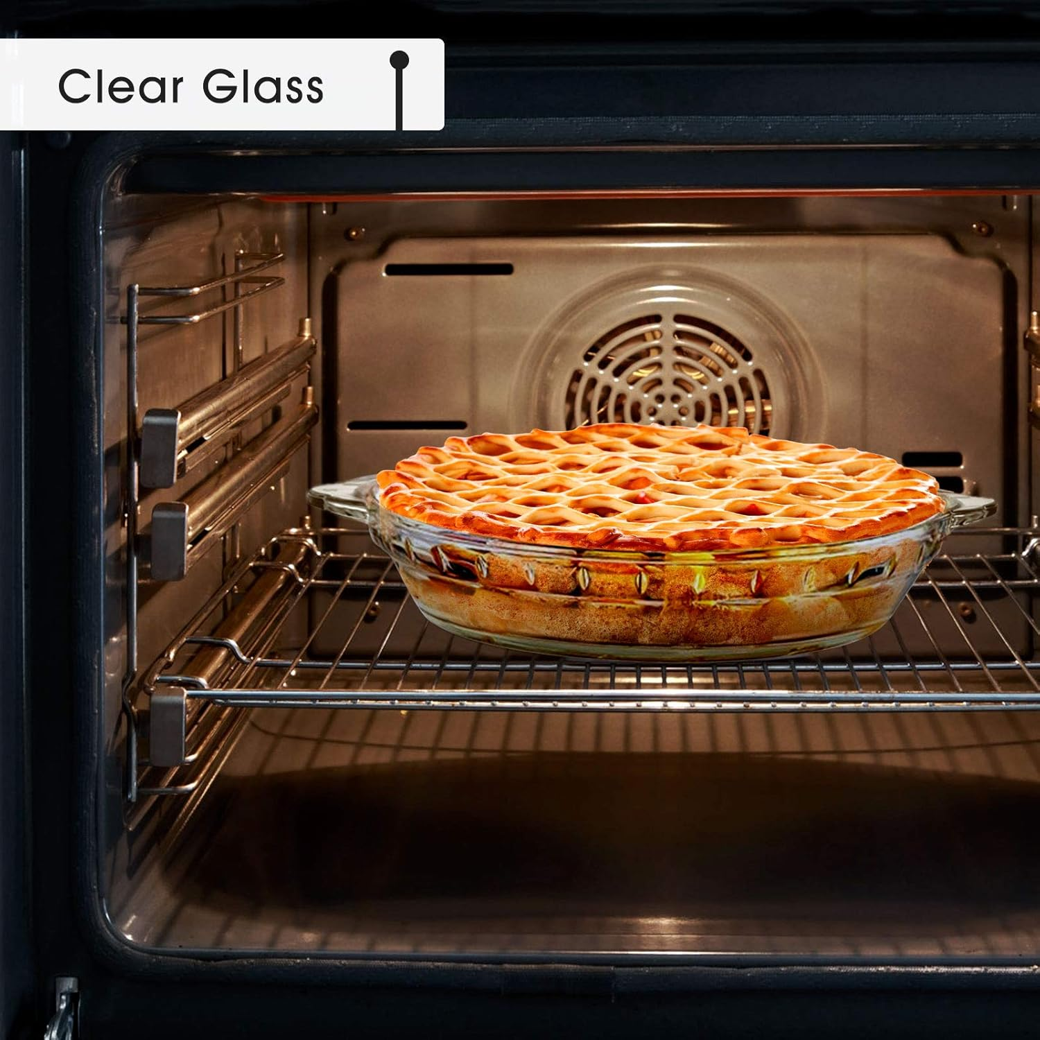 Karadrova Retro Minimalist Glass Pie Dish - 9.5In, 24Cm, 1.6L, Round, Transparent image number 1