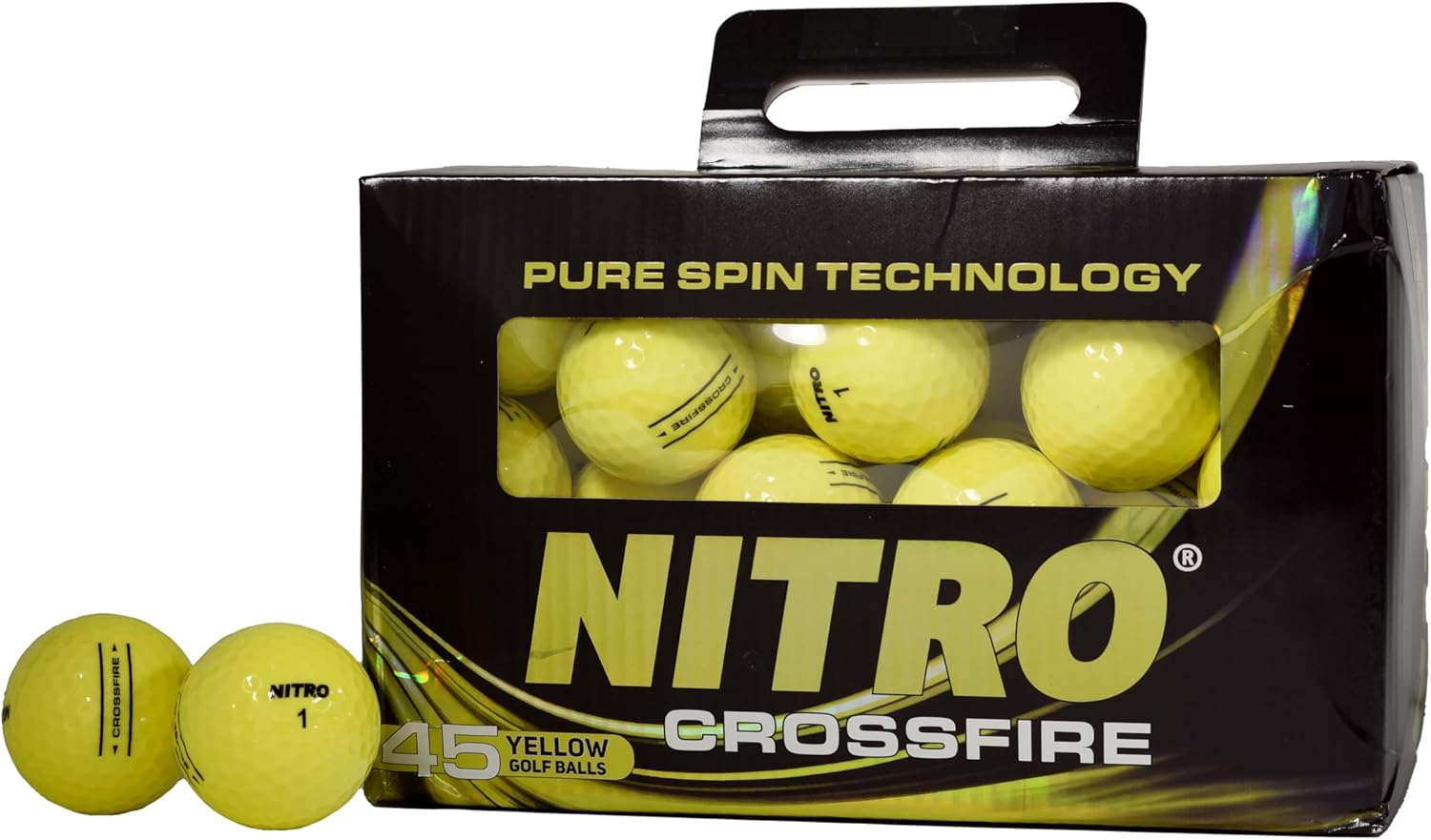 Nitro Crossfire 45 Golf Balls, 45- Pack - Yellow image number 2