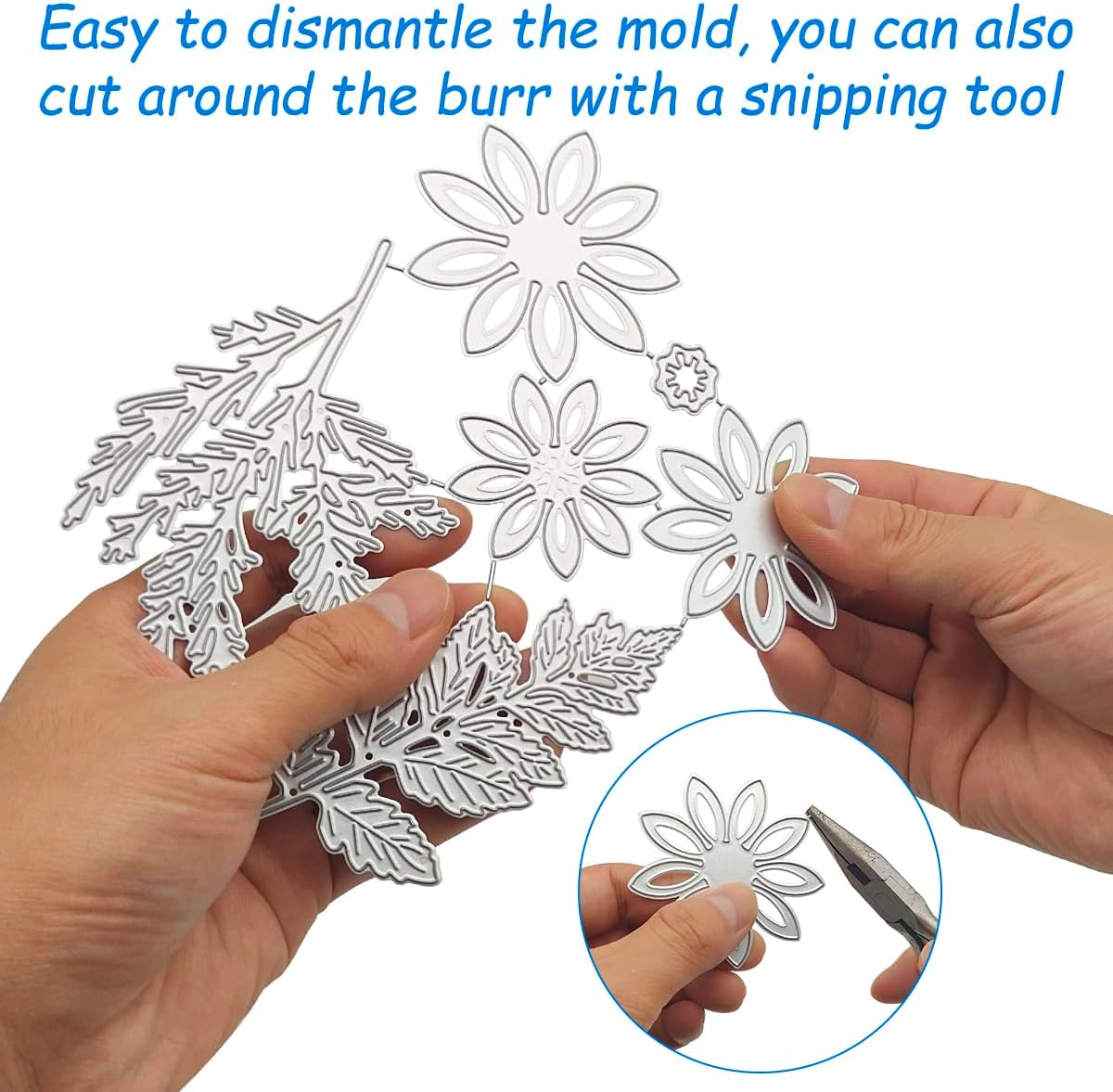 3D Flower&Leave Die Cuts for Card Making, AFUNTA 3 Sets Metal Die Cutting Card Making Supplies for DIY Scrapbook, Photo Album Decor