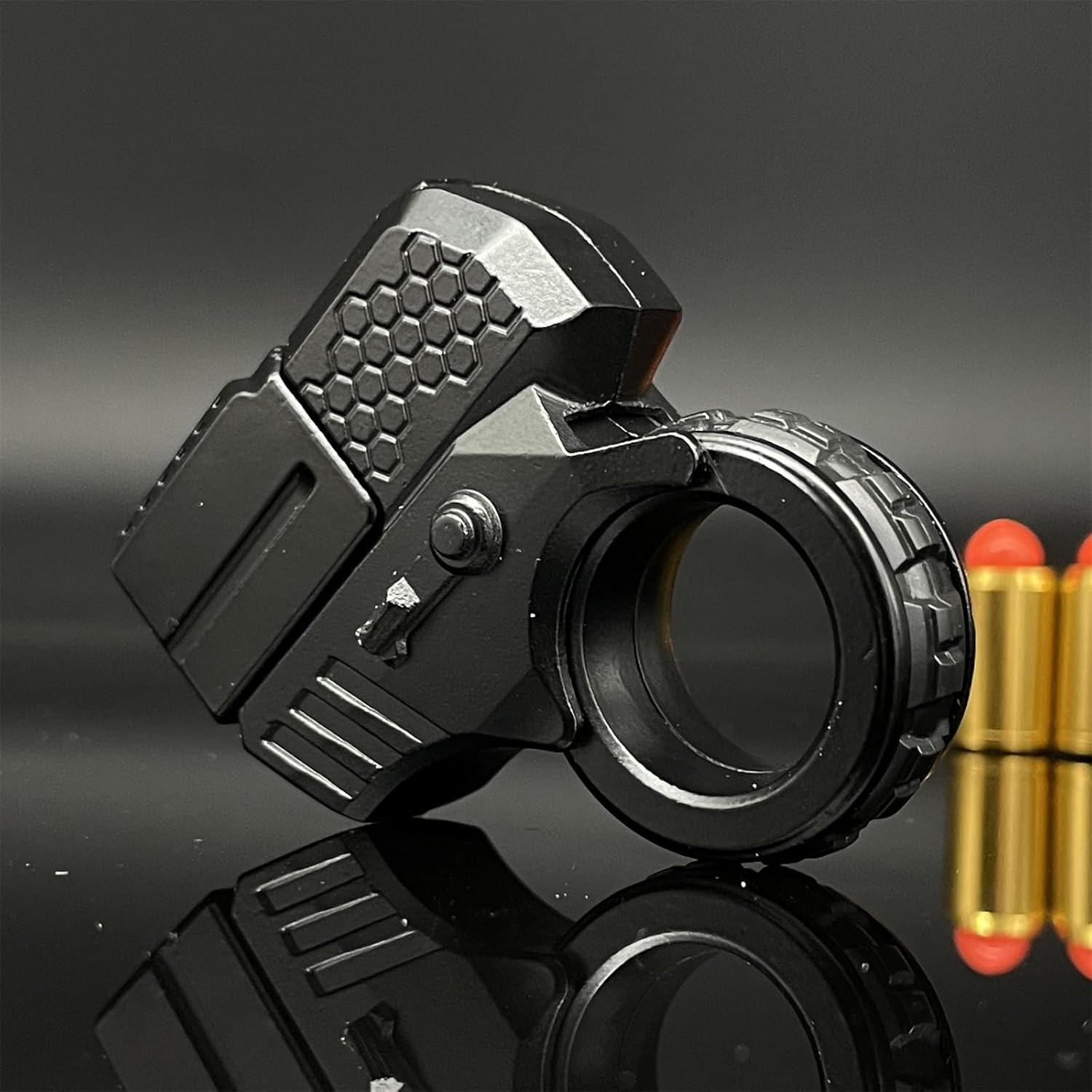 Alloy Gun Shape Fidget Ring EDC Fidget Spinner Metal Hand Spinner Adult Fidget Toys ADHD Tool Anxiety Stress Relief Toys Office Desk Toys (Black) image number 4