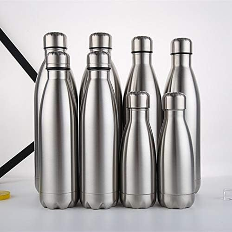 Gteller Double Wall 18/8 Stainless Steel Vacuum Cola Shape Bottle, Narrow Mouth Thermo Flask Keeping Warm and Cold 350Ml 500Ml 750Ml 1000Ml (1L) image number 3