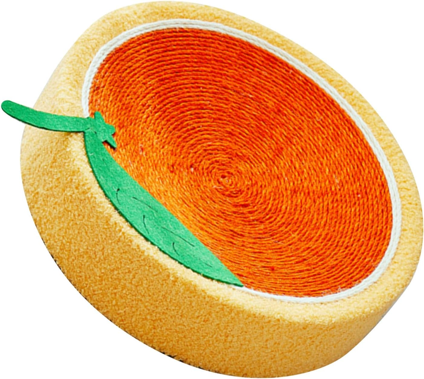 Cat Scratcher Bed Sisal round Shape Cat Scratch Pads Cat Scratcher Lounge Bed Pet Supplies Christmas Pet Presents for Furniture Protection-Orange - Strawberry image number 2