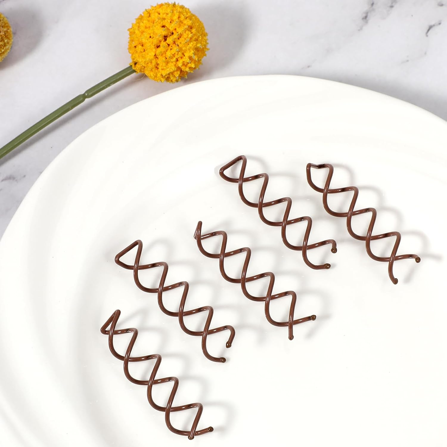 Molain 20PC Spiral Hair Pins, Twist Hair Pins Corkscrew Hair Pins Spin Pins Non-Scratch round Clip Twist Screw Hair Pin for Women Hair Style DIY (Brown) image number 3