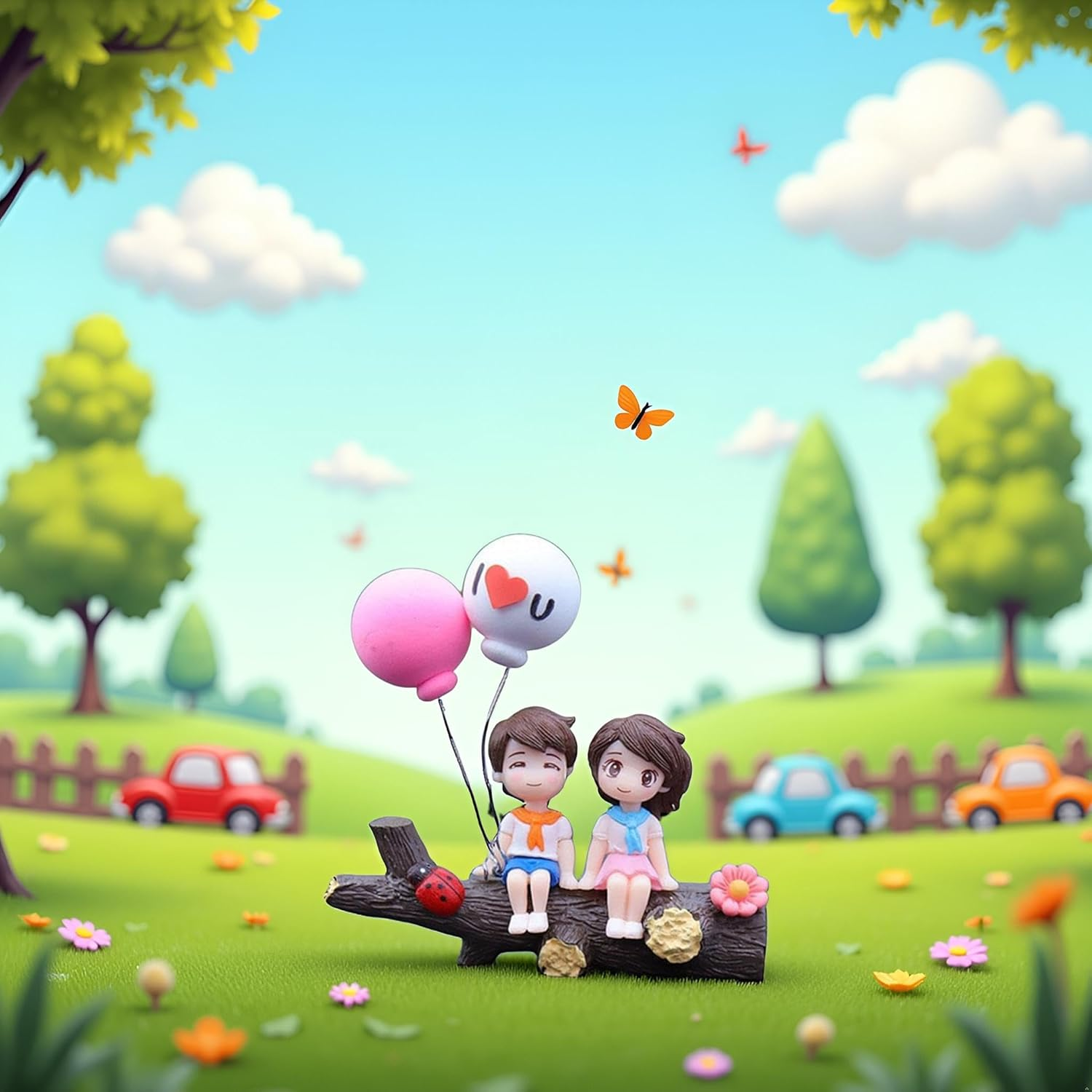 Jowxsx Lovely Cartoon Car Decoration,Couple Cute Ornaments, Car Dashboard Decorations Girl and Boy Ornament,Car Interior Cute Resin Ornaments Suit,Dashboard Figurine Gifts for Automotive image number 6