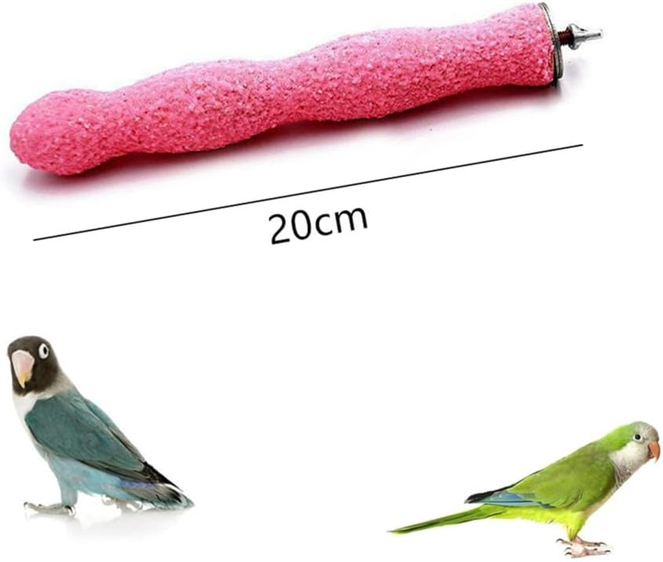 Granmagazz 3Pcs Bird Perch, Beak Claw Grinding Bar, Conure Perch Feet,Bird Training Supplies, Bird Cage Perch for Parrots,Parrot Perches for Large Birds Nails,Parrot Standing Perch,Pet Bird (Pink)