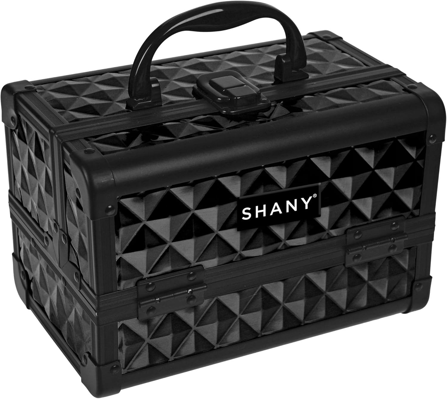 SHANY Mini Makeup Train Case with Mirror - Peacock Blue image number 2
