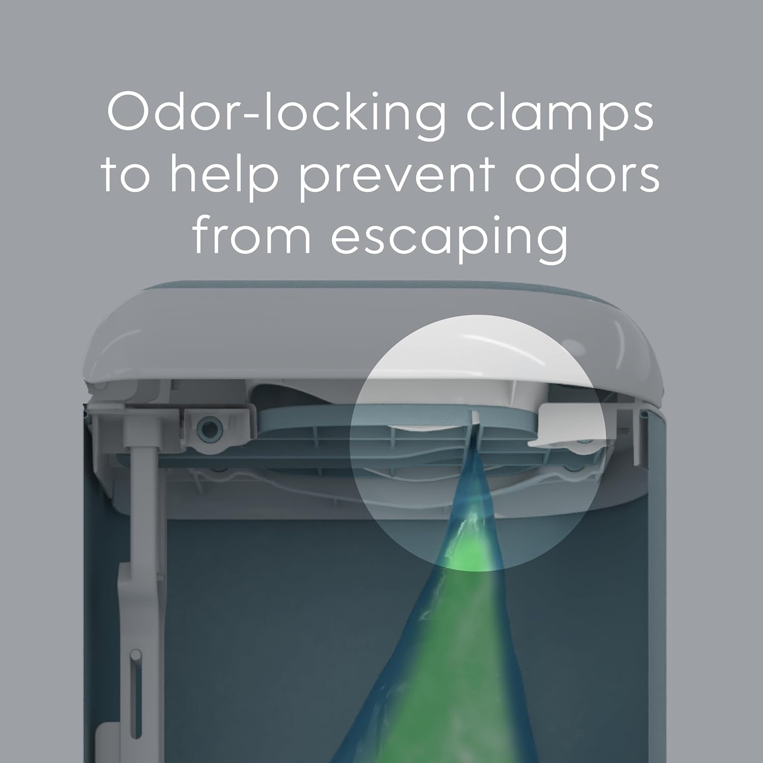 Diaper Genie Platinum Pail (Glacial Blue) Is Made in Durable Stainless Steel and Includes 1 Easy Roll Refill with 18 Bags That Can Last up to 5 Months. image number 1