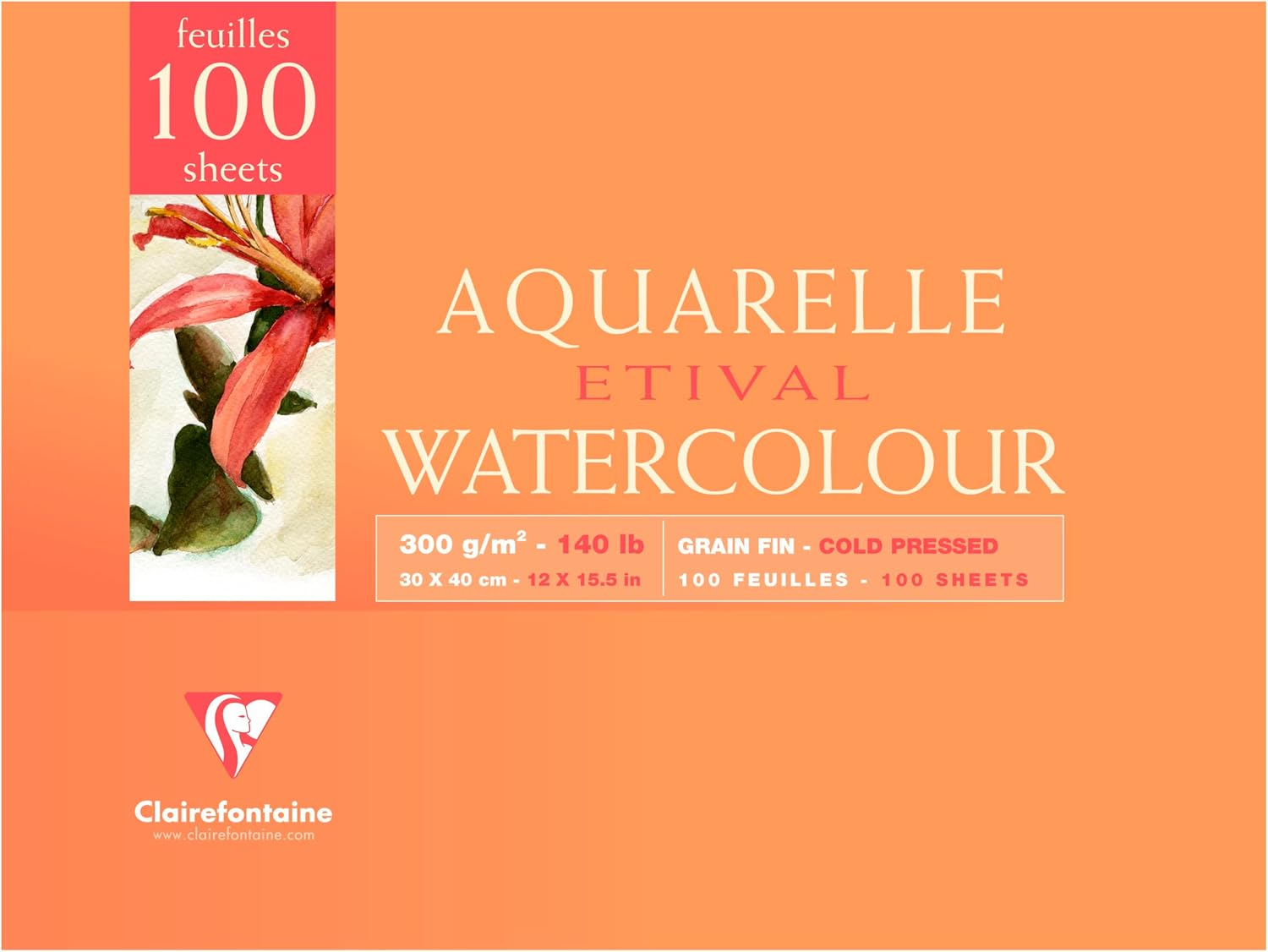 Clairefontaine Etival Watercolour Pad, 300Gsm, 30 X 40 Cm image number 4