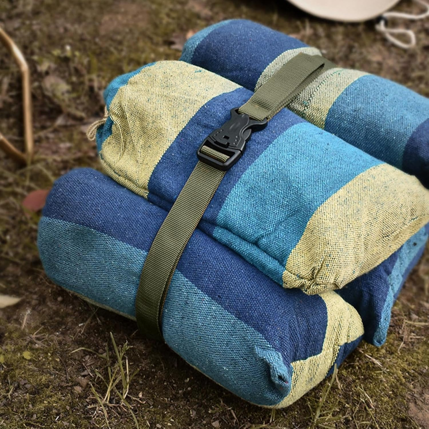 Buckle Packing Straps - Tie down Strap,Utility Strap with Buckle, Camping Gear Strap, Tie down Strap, Lashing Strap Adjustable for Sleeping Bag, Picnic Mat - Black image number 6