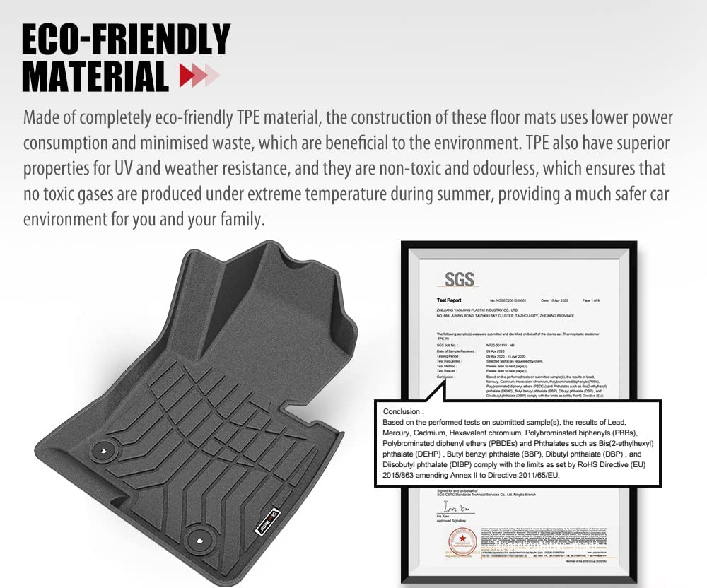 KIWI MASTER Car Floor Mat Fit for CX-5 KF 2017-2022 - 3D TPE Anti-Slip Floor Mats Front & Rear Liner Waterproof, All Weather Protection image number 5