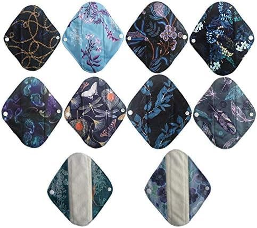 10 Pieces 8 Inch Light Bamboo Mama Cloth/ Menstrual Pads/ Reusable Sanitary Pads Panty Liner image number 1