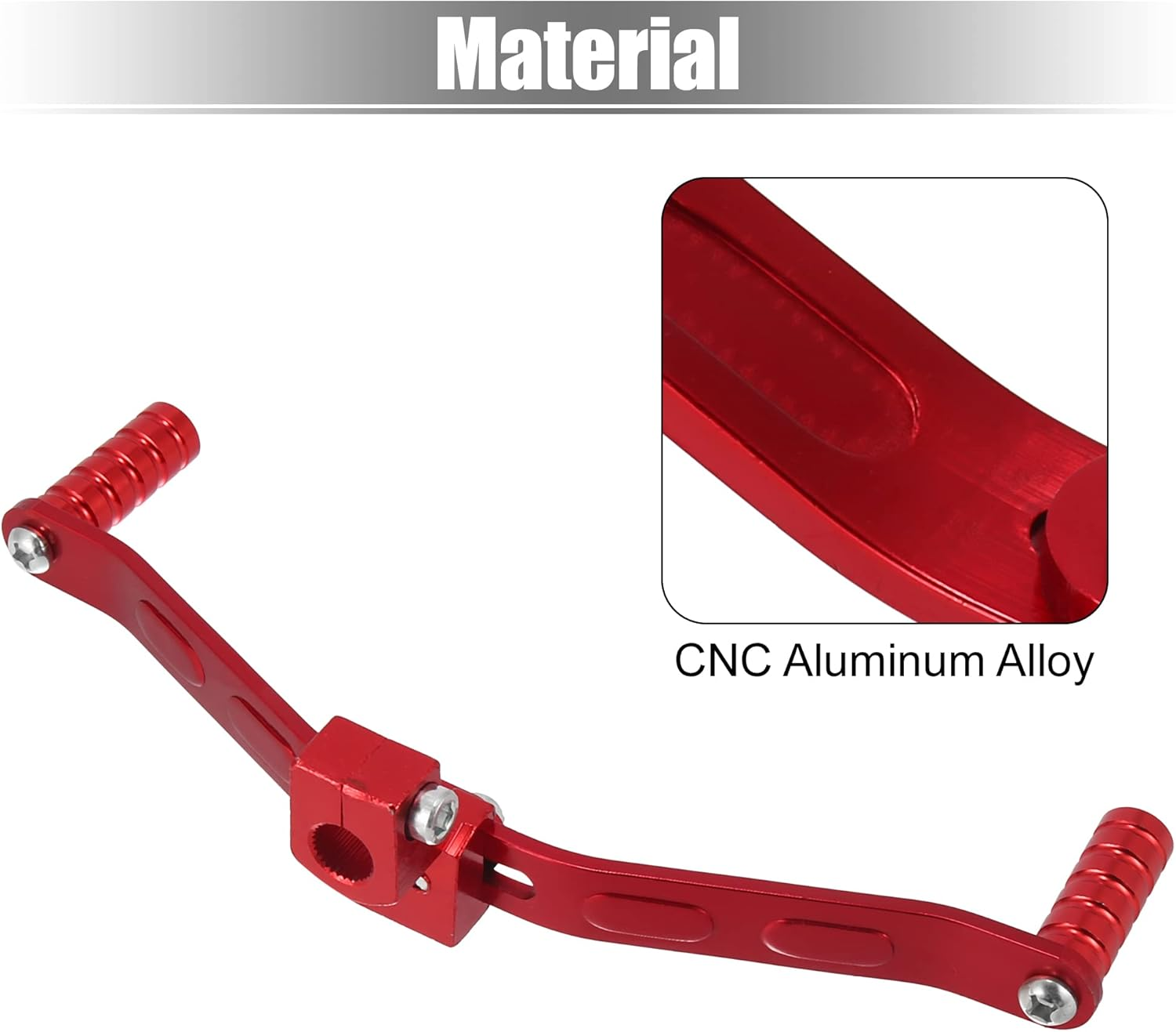 Motoforti 11Mm Universal Adjustable Motorcycle Dual Way Gear Shift Lever Footrest Pedal Shifter Adapt Refit Accessories 50Cc-160Cc CNC Aluminum Alloy Red image number 2