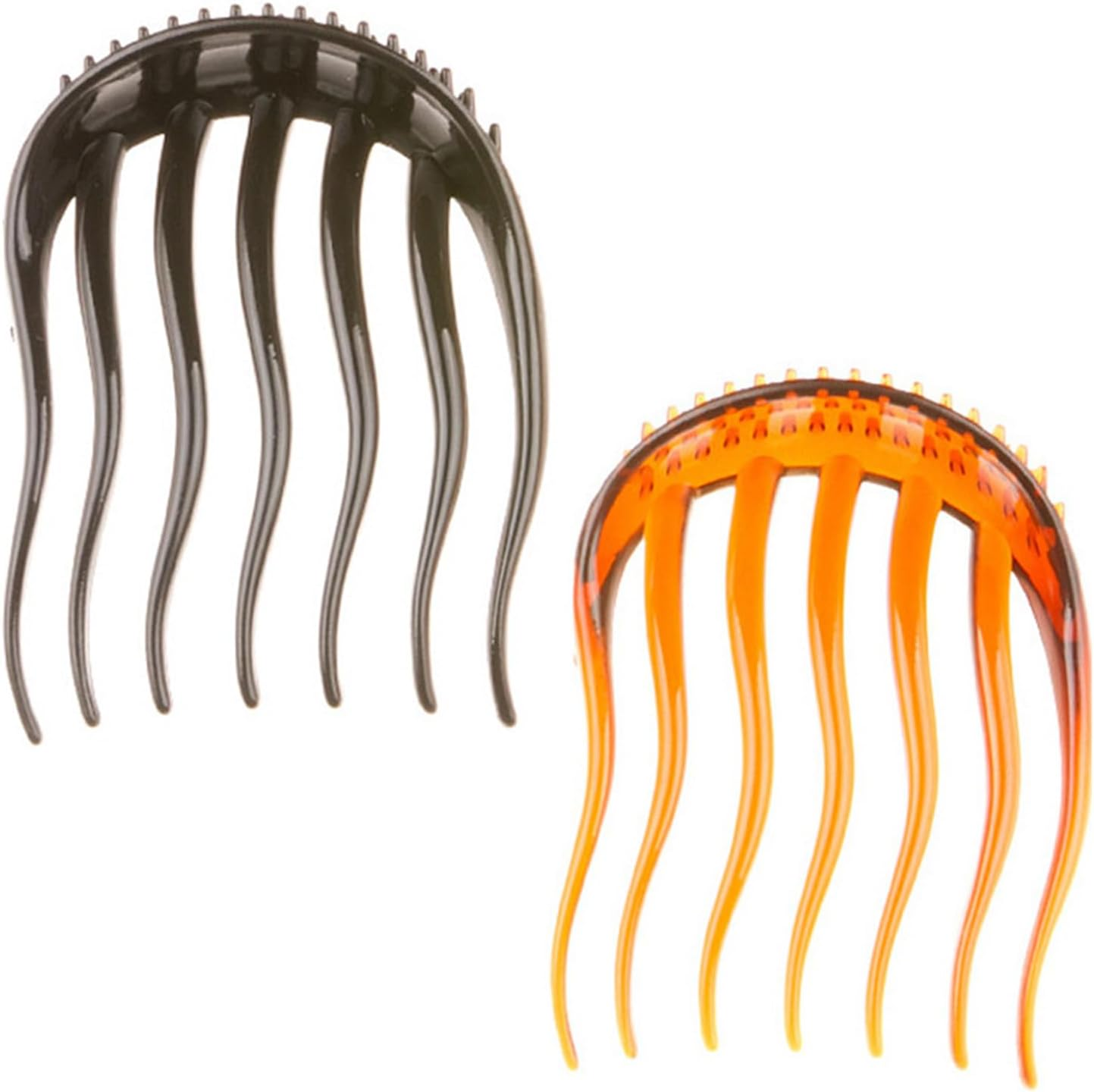 Hair Comb Pack of 2 Plastic Side Hair Twist Comb French Twist Comb Hair Clips with Teeth for Hair Styling Accessories for Women and Girls (Black & Brown) image number 6