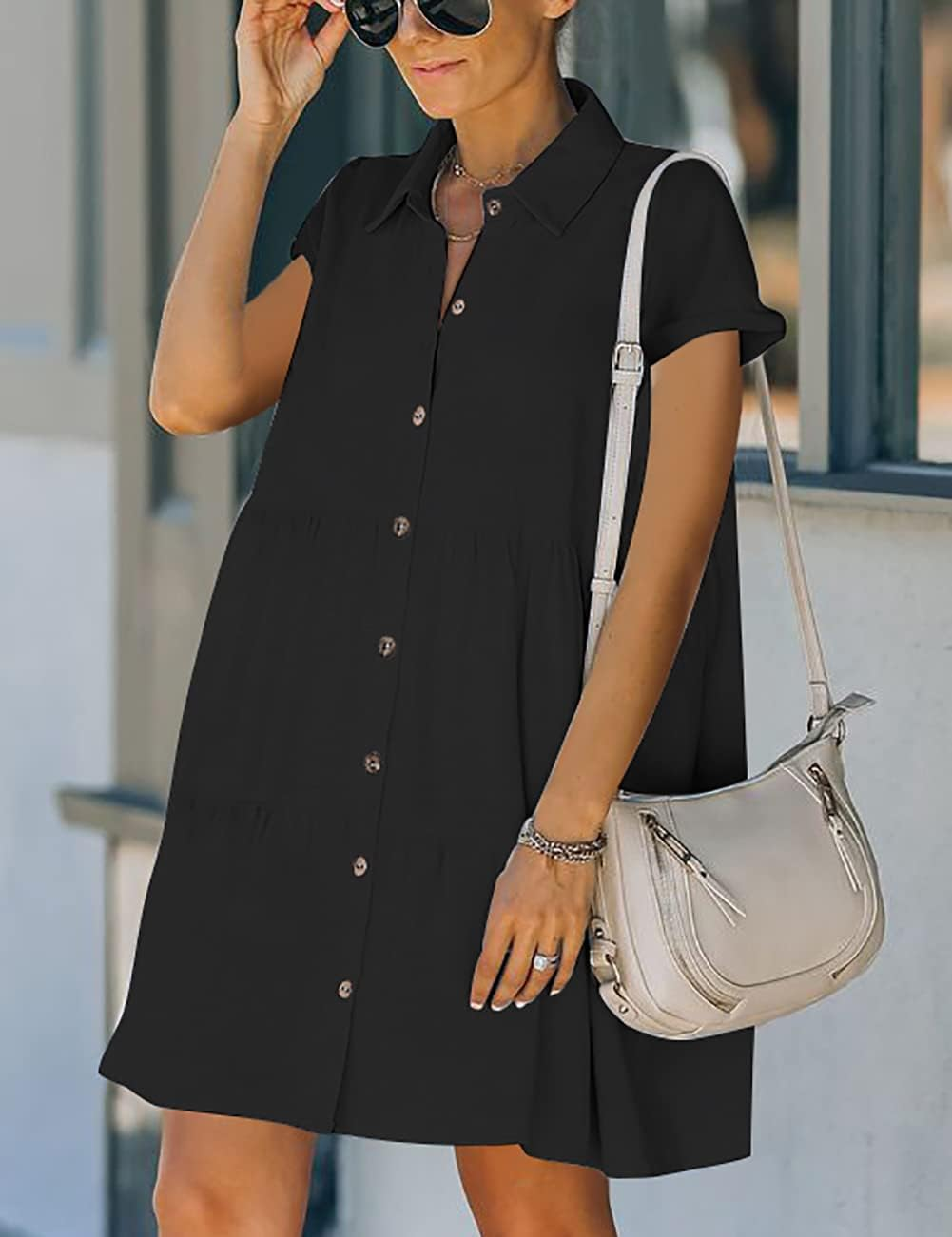 Bsubseach Beach Coverups for Women Button down Dress Swimsuit Cover up Resort Casual Wear Vacation Outfit image number 4