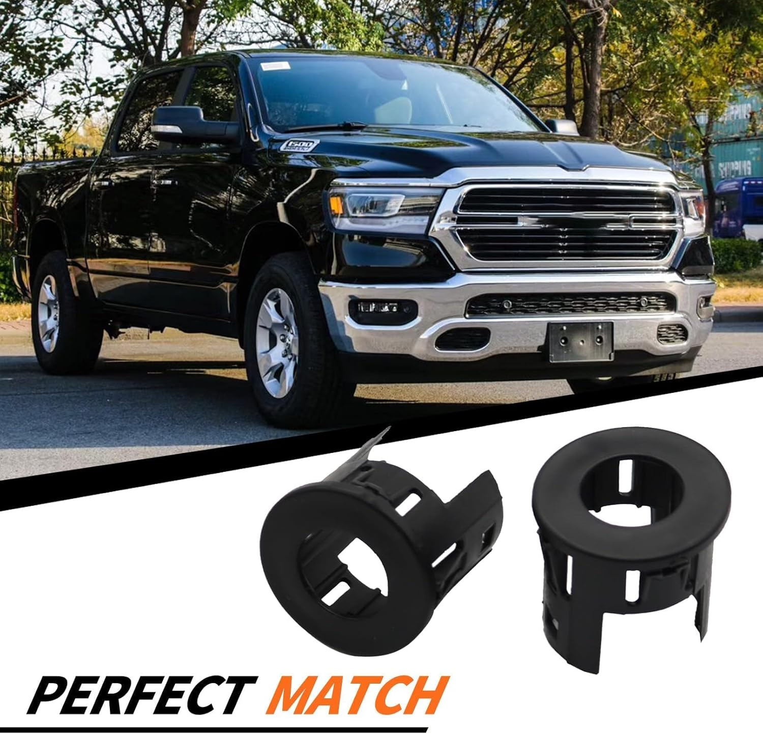 Aspaton 4X Parking Assist Sensor Mount Bracket Bezels Compatible with Ram 1500 2500 3500 5LS52TZZAA 2014-2019 image number 1