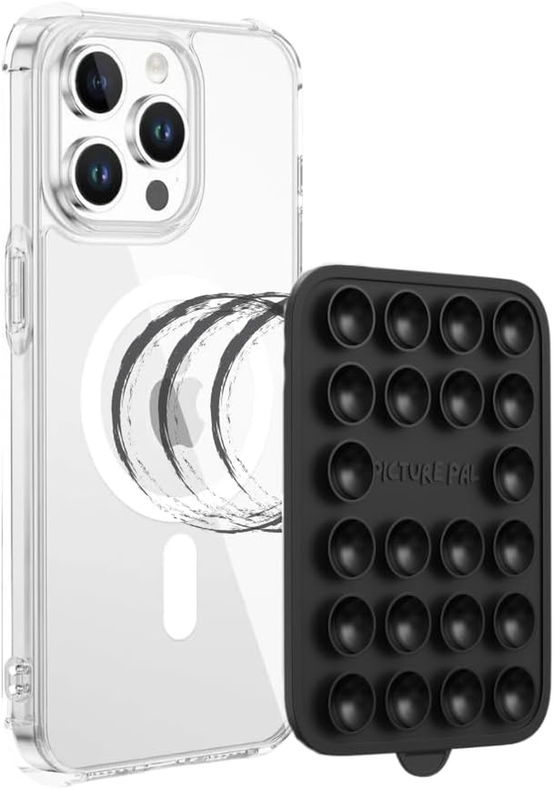 Picturepal Suction Phone Mount Purple - Magnetic Snap-On Iphone Holder - Detachable Mag Mount for Hands-Free Content Creation - Compatible with Iphone 15/14/13/12 Pro Max (Purple)