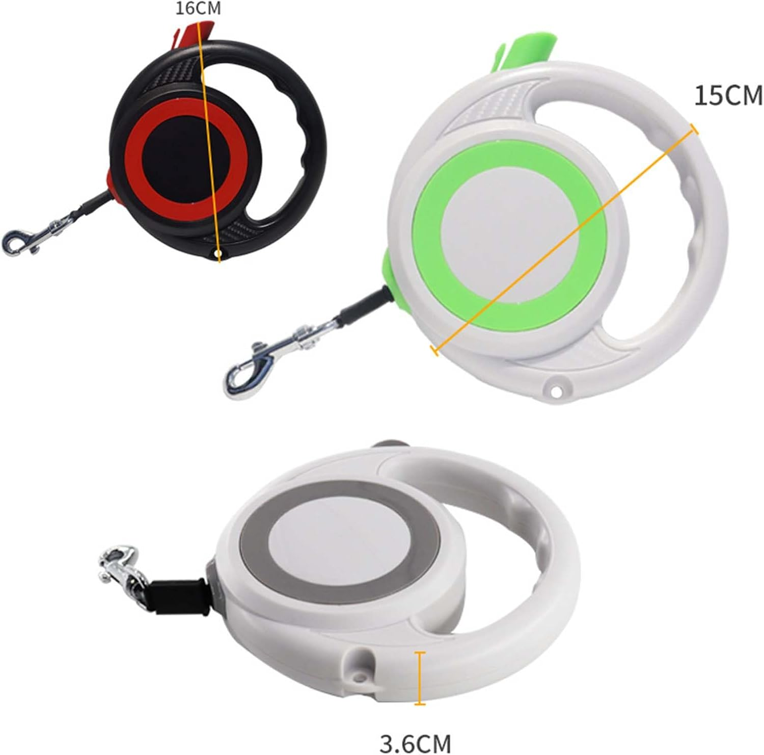 Rope Dog Lead Dog Leads for Medium Dogs Small Dog Leash Drawstring Hook Portable Automatic Telescopic Multifunctional Hanging Hole Wide Handle Comfortable to Hold (15X15X3.6Cm,Black) - Black image number 4