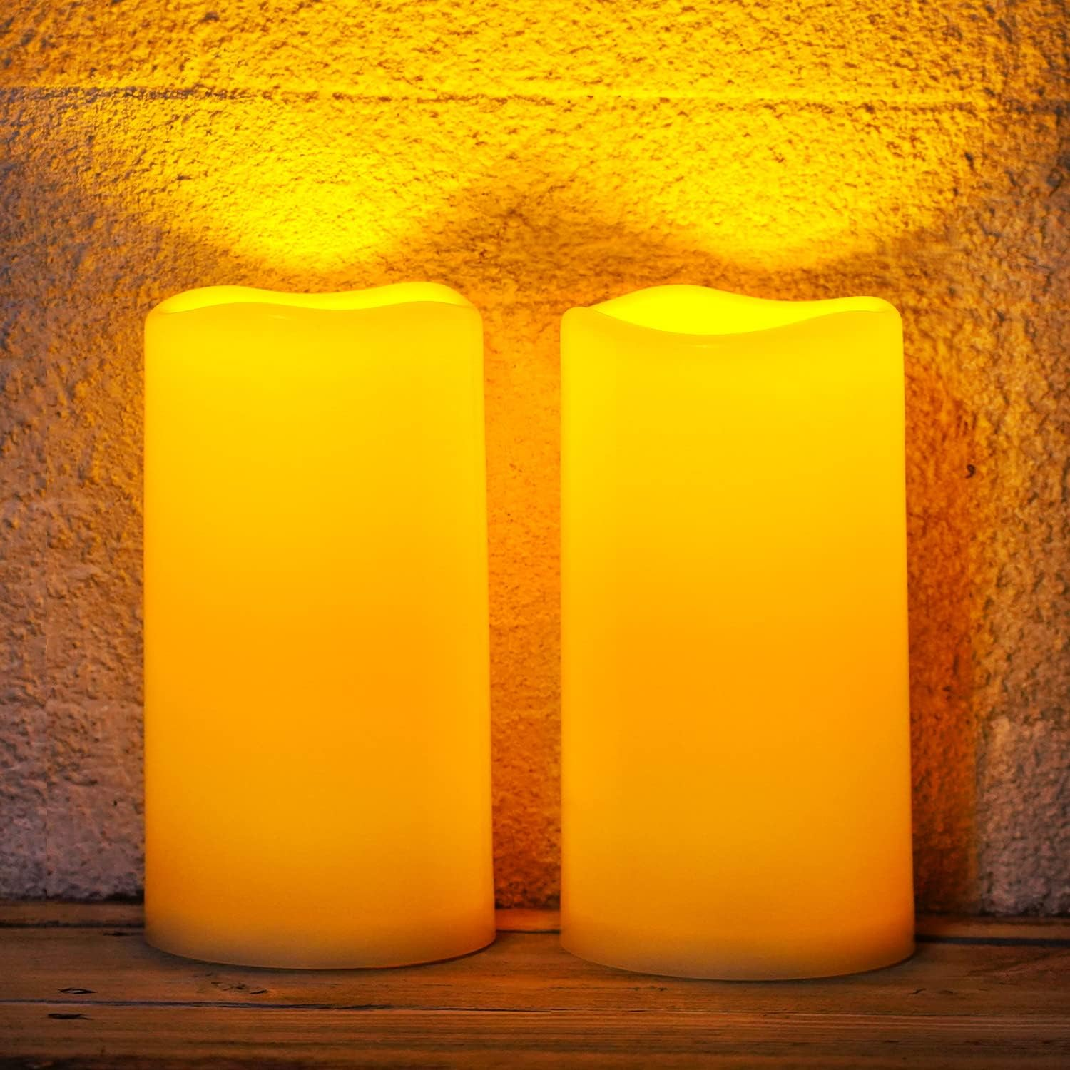 Homemory 4"X8" Large Solar Candles Outdoor Waterproof, Dusk to Dawn, Solar Powered Flameless Candles for Outdoor, Lanterns, Set of 2 image number 6