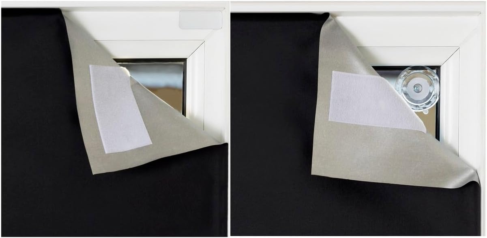 Easynight Large Portable Blackout Blind - 100% Light Blocking Material | Fits Windows up to 200X145Cm | No Drill | Suction Cups | Self-Adhesive | Customisable | Temporary, Permanent Use for Home