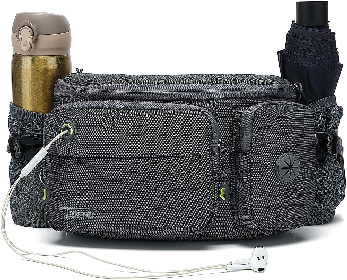 TUDEQU Large Fanny Pack with Water Bottle Holders,Dog Walking Fanny Pack,Hiking Waist Pack,Mens Fanny Pack,Waist Bag