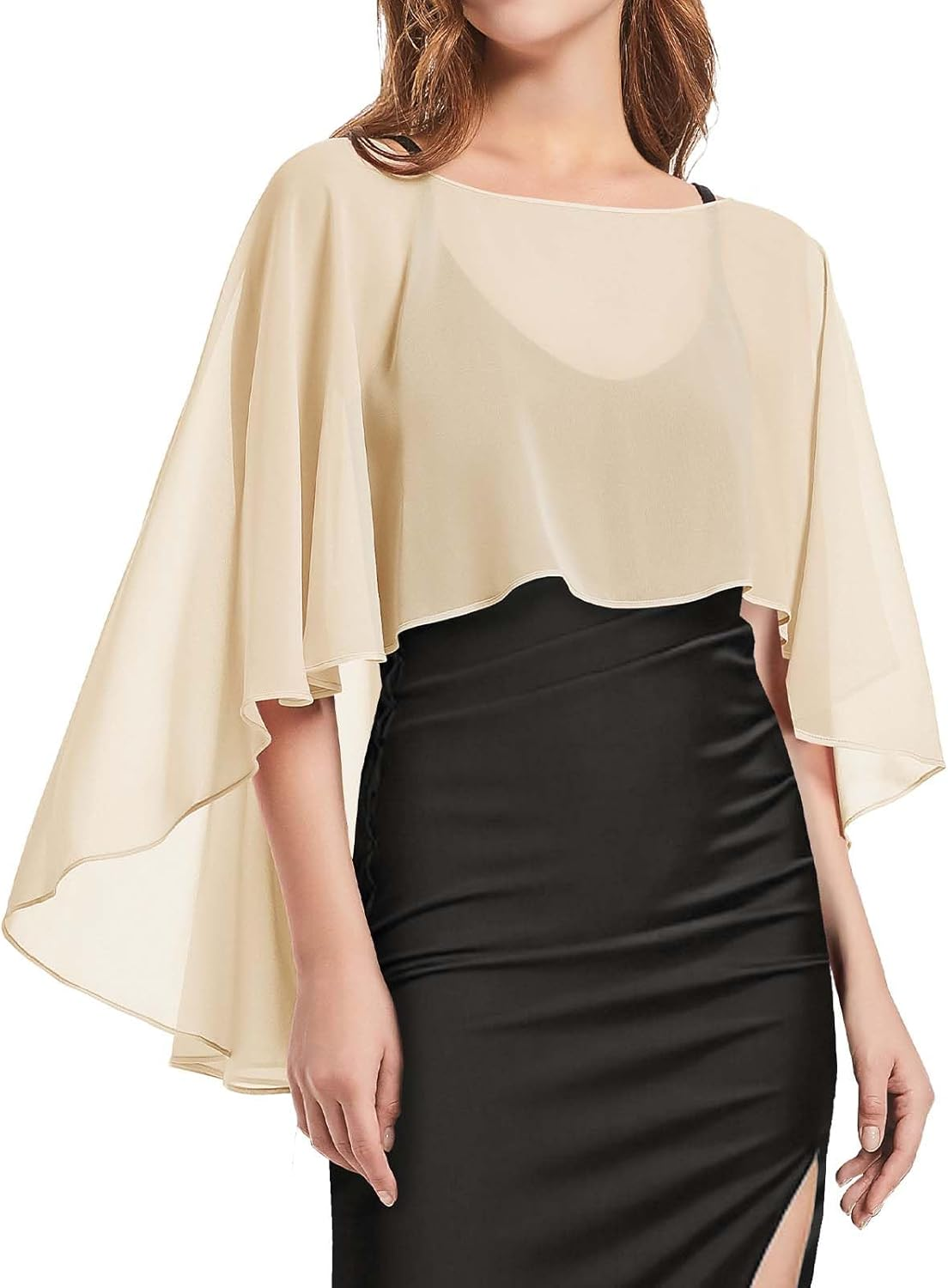 Womens Capelets Shawls and Wraps for Evening Dress Chiffon Capes Wedding Cover Up