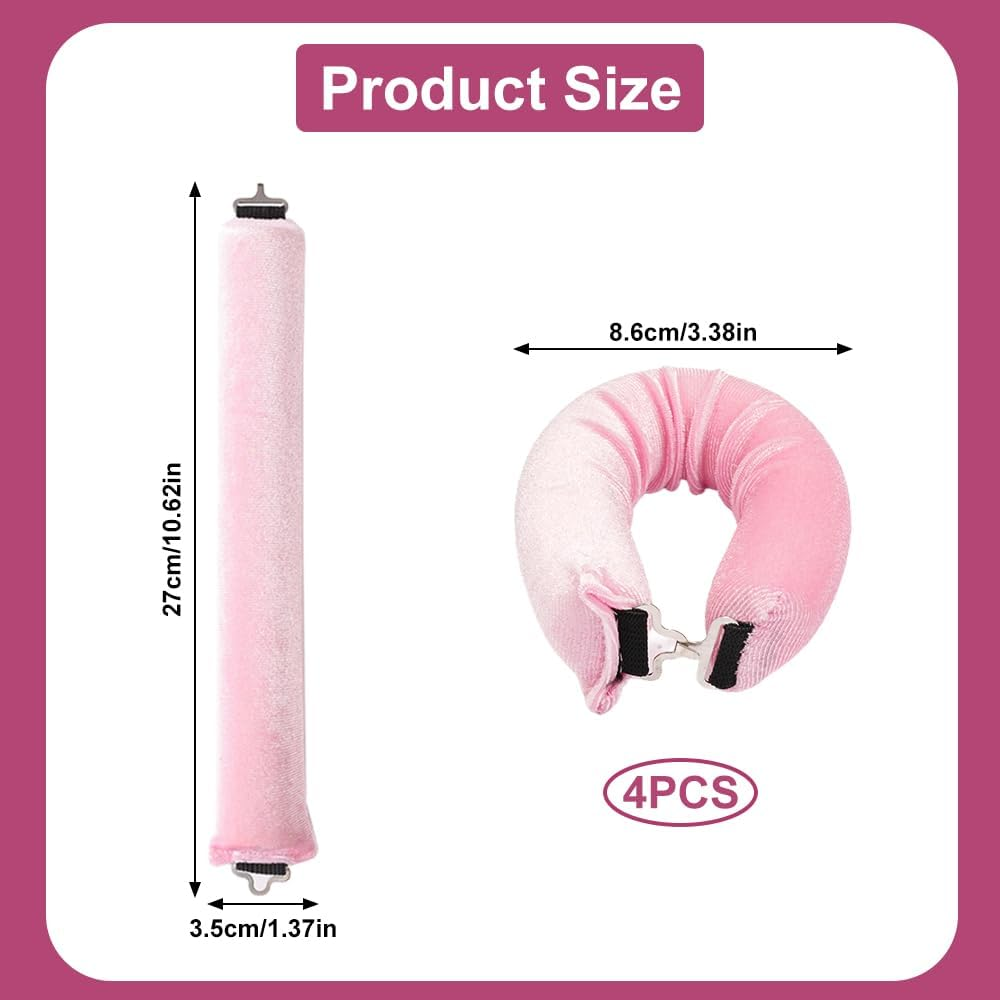 Pack of 4 Curls without Heat, Heatless Curls Band, Curlers Large for All Hair Types image number 6