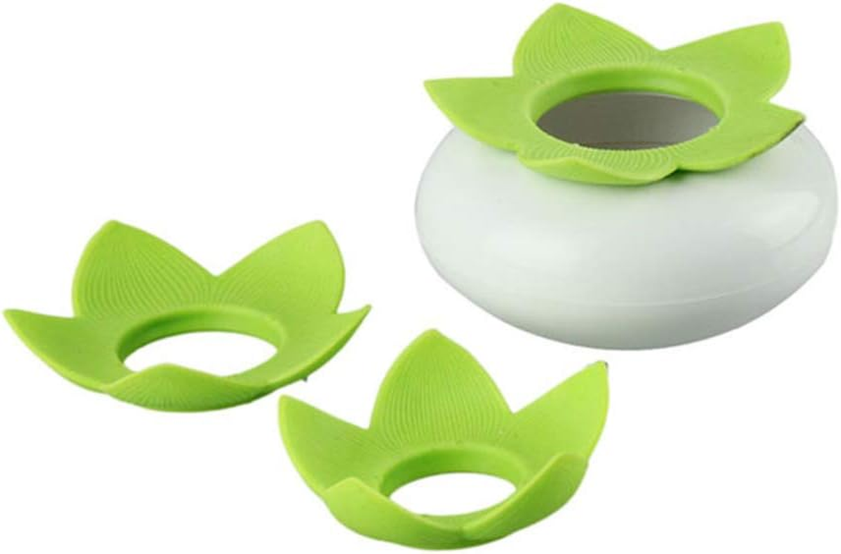 2 Pack Creative Lotus Cotton Swab Holder Q-Tips Toothpicks Holder Table Decorate Cotton Bud Storage Box Organizer - Green+Black image number 4