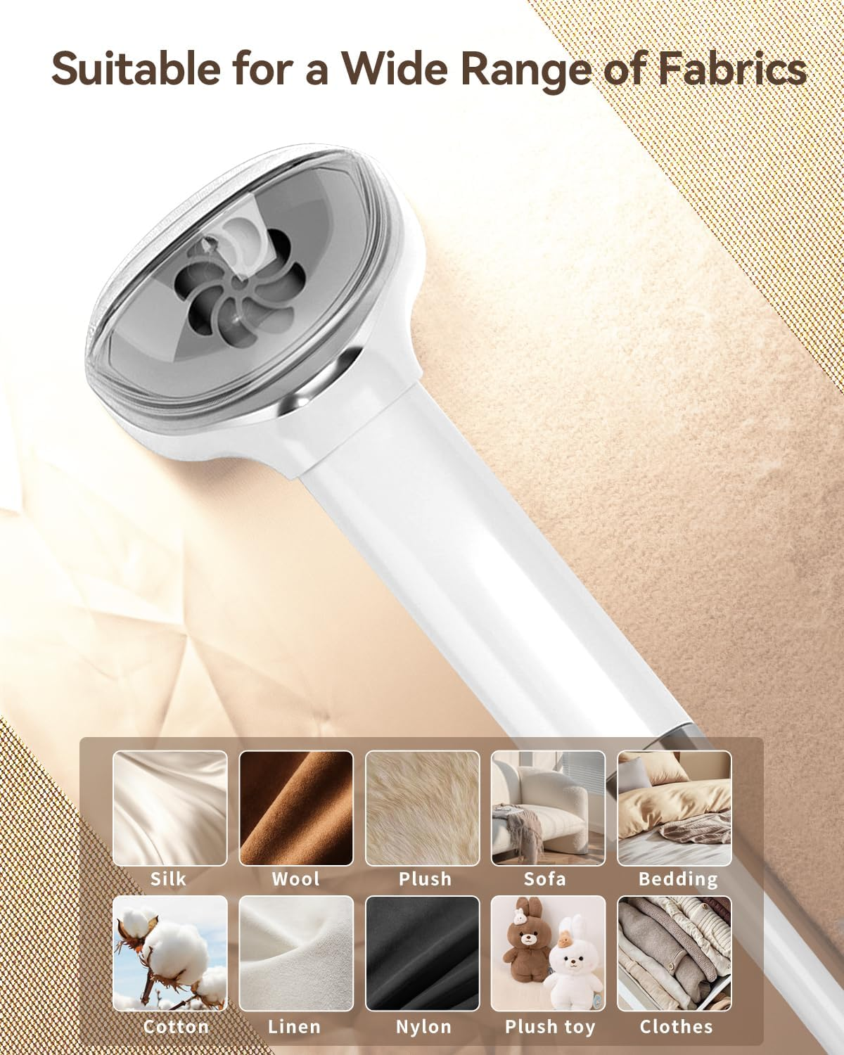 Annmiir Handheld Garment Steamer for Clothes, Extreme Steam 1000W, Portable Handheld Design, Strong Penetrating Steam, White image number 1