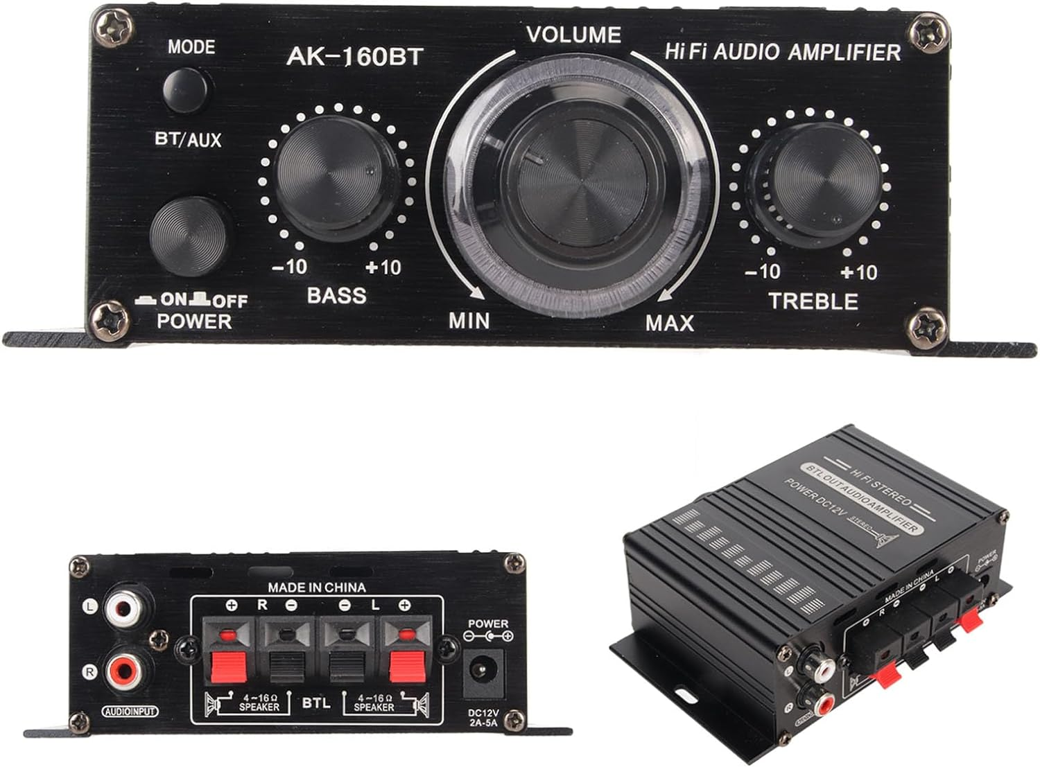 Power Amplifier, 20W X 2 Hifi Stereo Bluetooth 5.0 Digital Audio Amp 2 Channel Amplifier for Karaoke, Home Theater, and Car Radio Systems image number 4