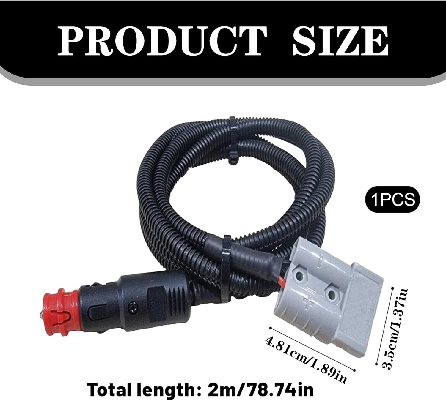 1Pcs Anderson Plug Cigarette Lighter Adapter, Style Connector EU Male Car，50A Anderson Plug Extension Cable, Suitable for Caravan Accessoriesoven and Refrigerator Systems（With Protective Cover & 2M） image number 1