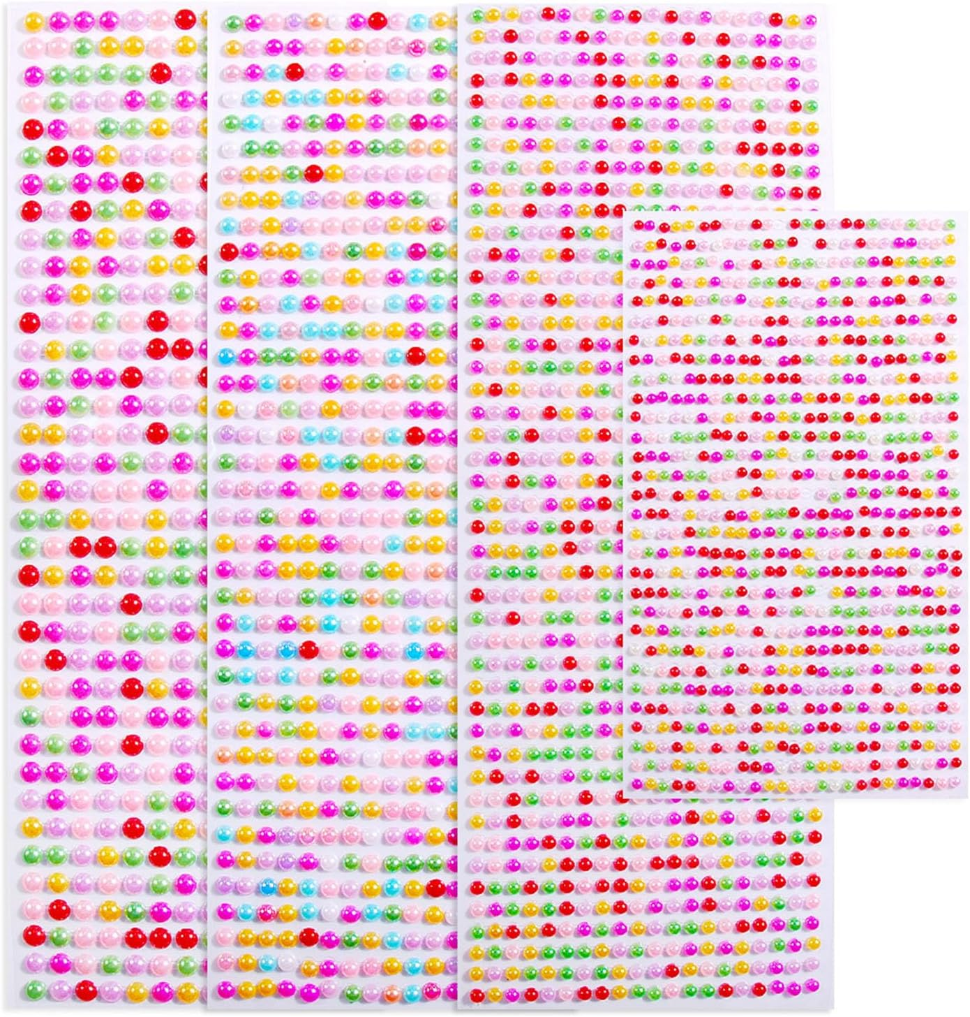 Taicols Rhinestone Sticker Self-Adhesive Jewels Sticker, 2834 Pcs Self Adhesive Gems Stickers, Crystal Gem Flat Back Stickers Adhesive Half for Makeup DIY Nail Earrings Phone Case(Diamond-White)