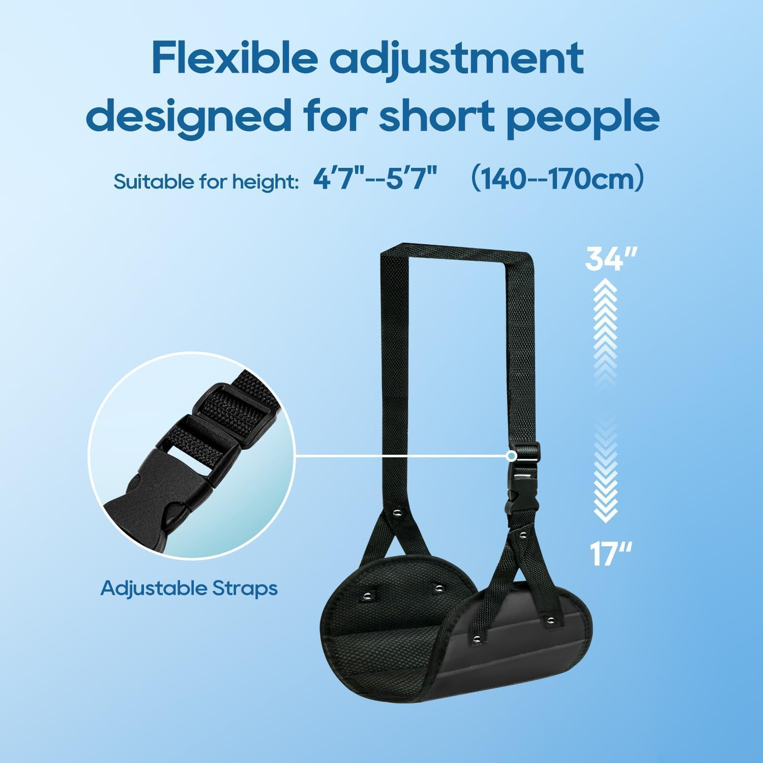 2-Pack Airplane Foot Hammock, Portable Leg Rest with Removable Cushion for Women and Men, Ergonomic Support for Travel, Car & Home image number 4