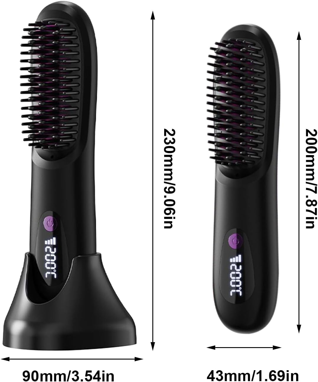 Hair Straightener Brush, Cordless Heated Styling Tool, Rechargeable Flat Iron Comb, 9.06 Inches Lcd Display for Quick Grooming at Home, Salon, Travel Routine, and Business Trips image number 6