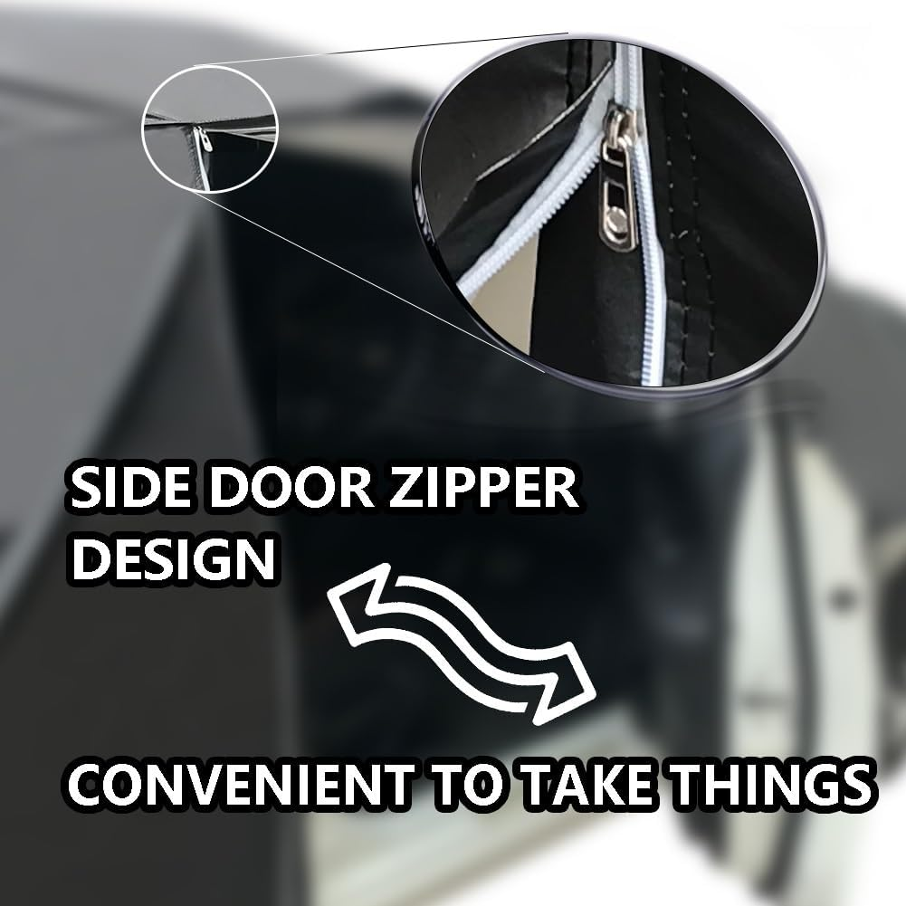 Car Cover for Toyota GT86/GR86, Universal Car Top Cover, for Outdoor Indoor Dustproof, with Side Zipper Reflective Strip(Black,Gt86 2017) image number 6