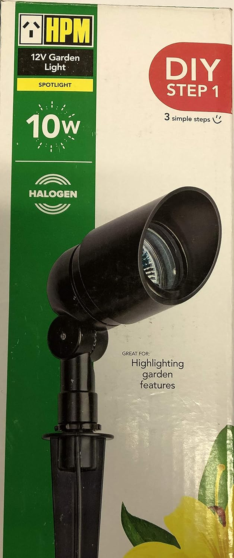 HPM 12V 10W Halogen Mini Garden Spotlight Black image number 2