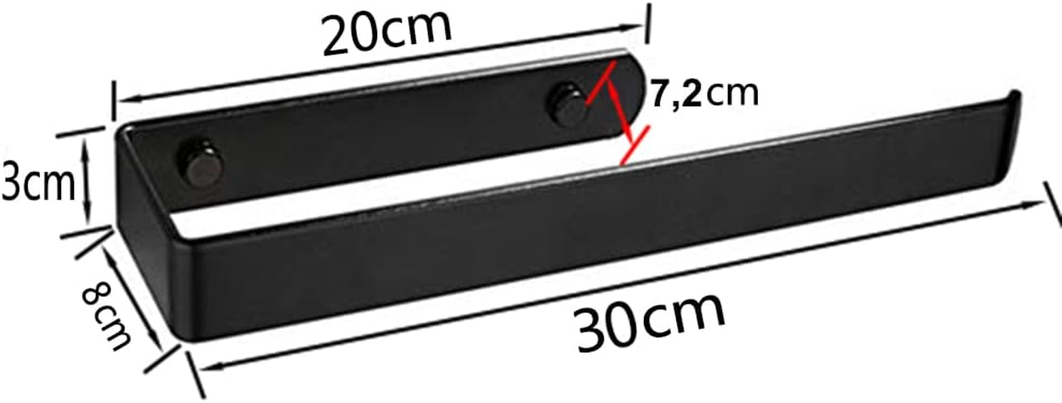 Paper Towel Holder, under Cabinet Paper Roll Holder, Self-Adhesive Kitchen Paper Towel Rack for Kitchen, Bath, Cabinet, Toilet, Paper Rack Metal Roll Paper Rack Hanging (Black) - Black With Damping image number 5